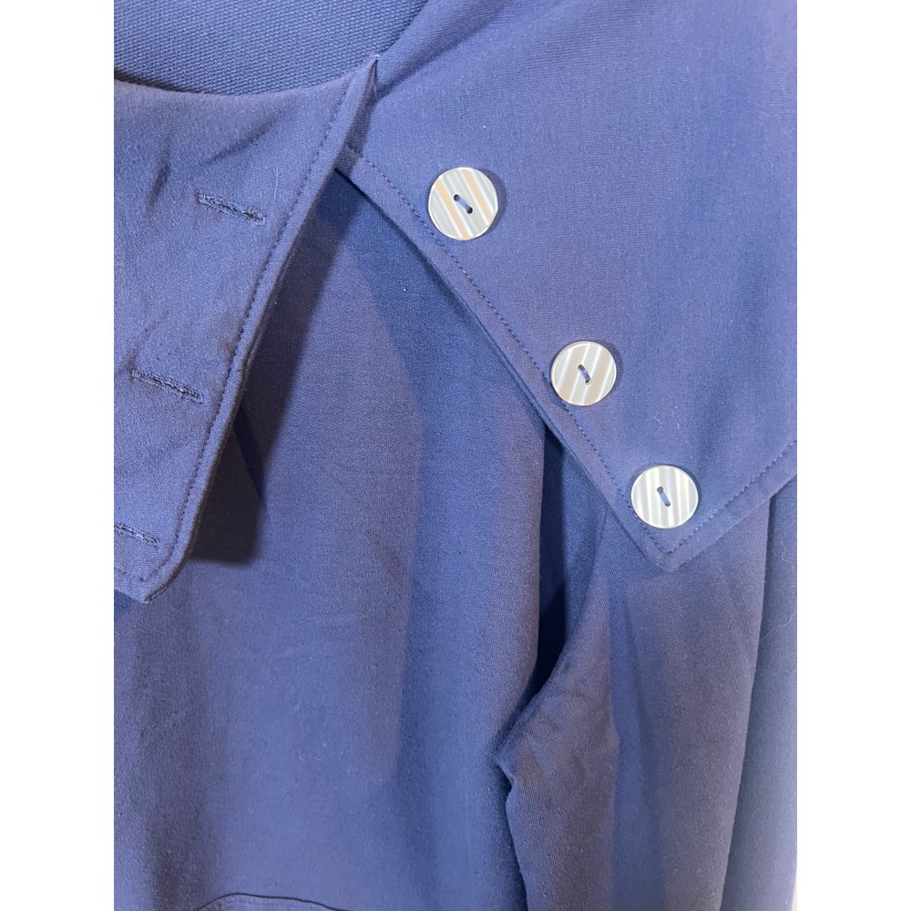 Soft Surroundings Womens Pullover Asymmetrical Button Collar Blue 1X - Picture 2 of 7